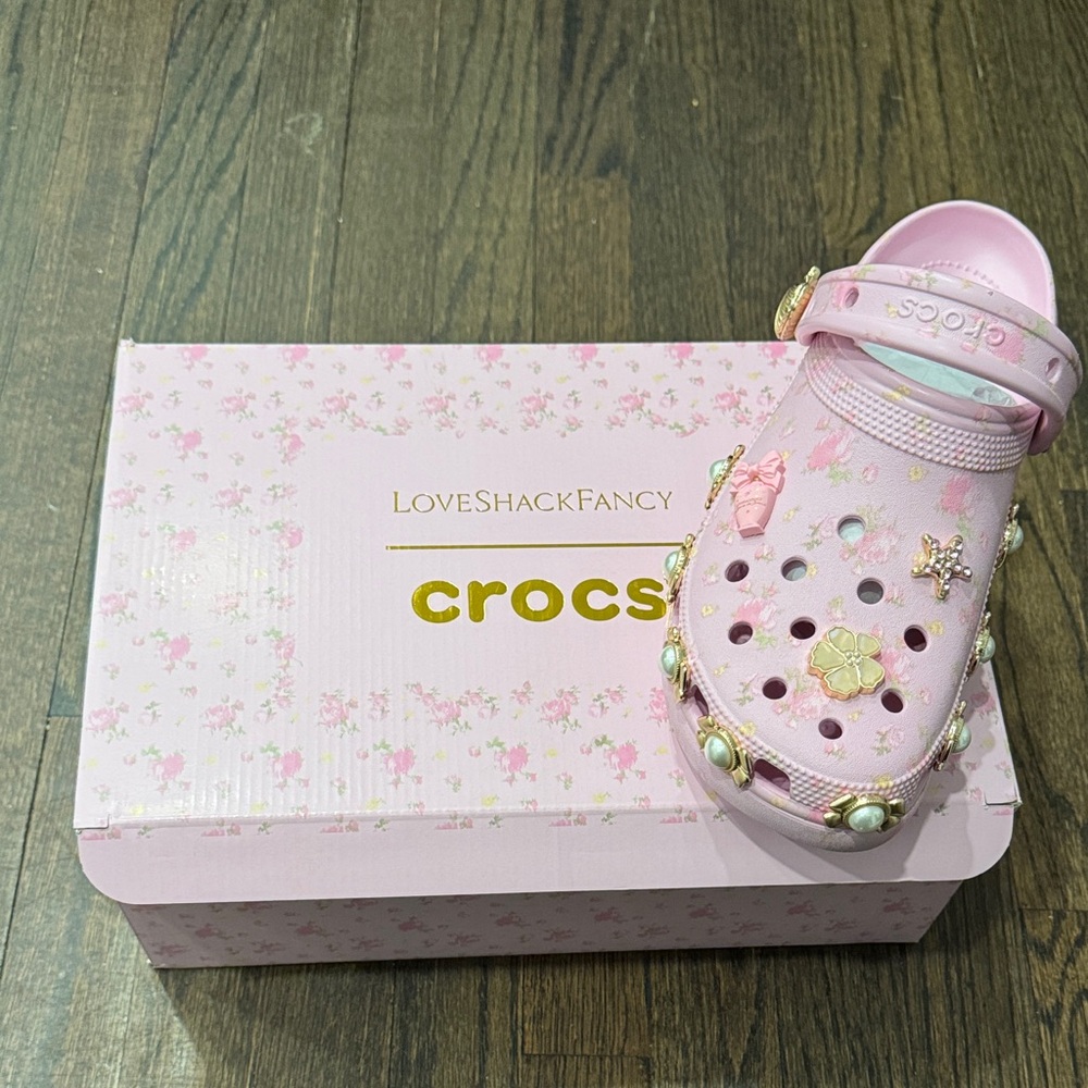 CROCS & LOVE SHACK FANCY ' Pink Floral Jibbitz Clog - LoveShackFancy